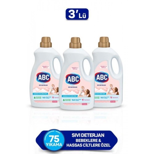 Abc Bebek Sıvı Çamaşır Deterjanı 1500 ml x 3 Adet