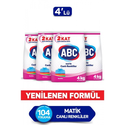 Abc Matik Toz Deterjan Color 4 kg x 4 Adet