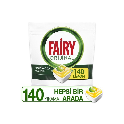 Fairy Hepsi Bir Arada Bulaşık Deterjanı Limon Kokulu 140 Tablet