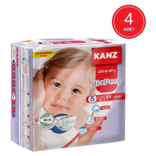 Kanz Bebek Bezi Ekonomik Paket Junior 5 No 24 lü x 4 Adet