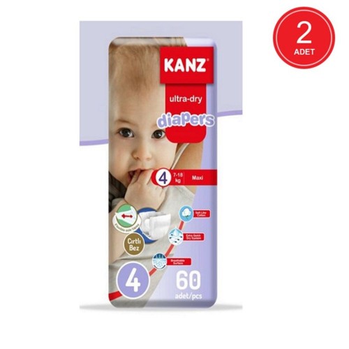 Kanz Bebek Bezi Mega Paket Maxi 4 No 60 lı x 2 Adet