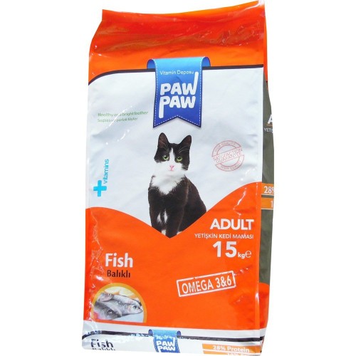 Paw paw Balıklı Yetişkin Kedi Maması 15 Kg 