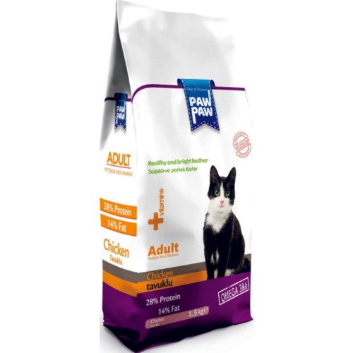 Paw paw Tavuklu Yetişkin Kedi Maması 1,5 kg