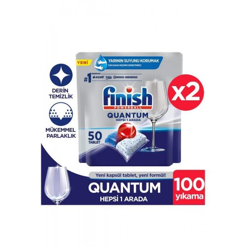 Finish Quantum Bulaşık Makinesi Deterjanı Tableti 50 Kapsül x 2 Adet