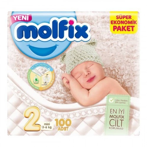 Molfix Bebek Bezi 2 Beden Mini Dev Ekonomik Paket 100 Adet