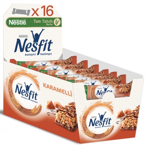 Nestle Nesfit Karamelli Tahıllı Bar 23.5 gr x 16 Adet