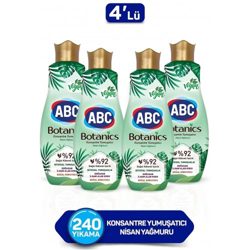 Abc Botanics Konsantre Yumuşatıcı Nisan Yağmuru 1440 ml x 4 Adet