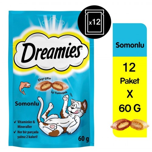 Dreamies Somonlu Kedi Ödül Maması 60 gr x 12 Adet