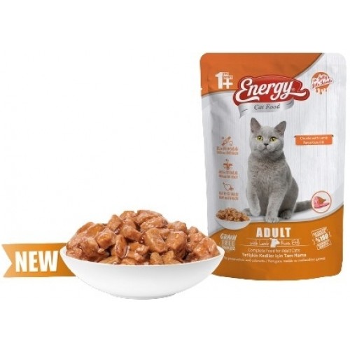 Energy Kuzu Etli Kedi Maması Jöleli 85 gr x 24 Adet