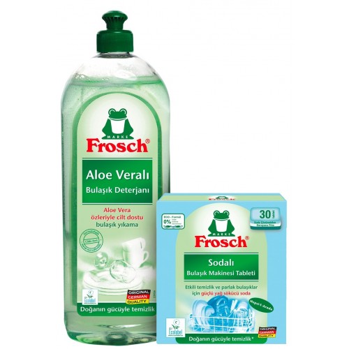 Frosch Sodalı Bulaşık Tableti 30lu veAloe Vera Bulaşık Deterjanı 750ml