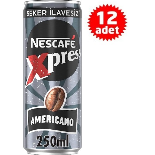 Nescafe Xpress Şekersiz Americano 250 ml x 12 Adet