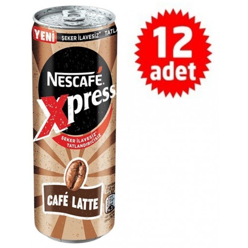 Nescafe Xpress Şekersiz Latte 250 ml x 12 Adet