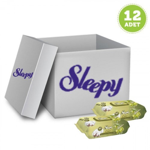 Sleepy Islak Havlu Zeytinyağı-Pamuksu Lifler 90 lı x 12 Adet (1080 Yaprak)