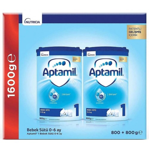 Aptamil 1 Bebek Sütü 0-6 Ay Akıllı Kutu 800 g x 2 Adet