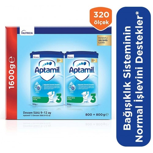 Aptamil 3 Devam Sütü  9-12 Ay Akıllı Kutu 800 g x 2 Adet