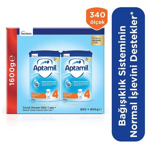 Aptamil 4 Çocuk Devam Sütü 1 Yaş+ Akıllı Kutu 800 g x 2 Adet