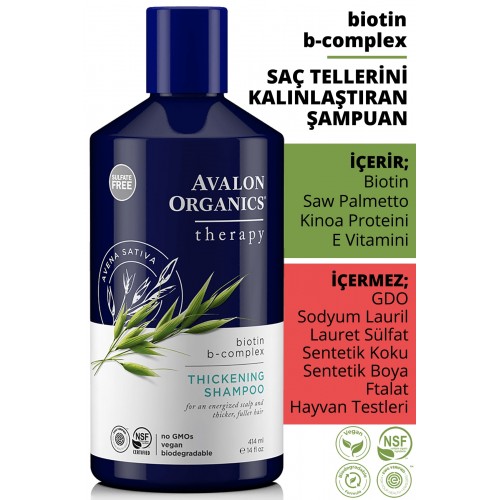 Avalon Organics Biotin B-complex Saç Tellerini Kalınlaştıran Şampuan 414 ml