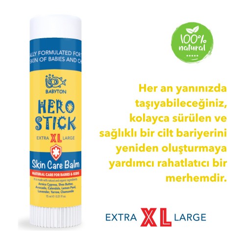 Babyton Hero Bebek ve Çocuk Cilt Yatıştırıcı Stick XL 15 gr