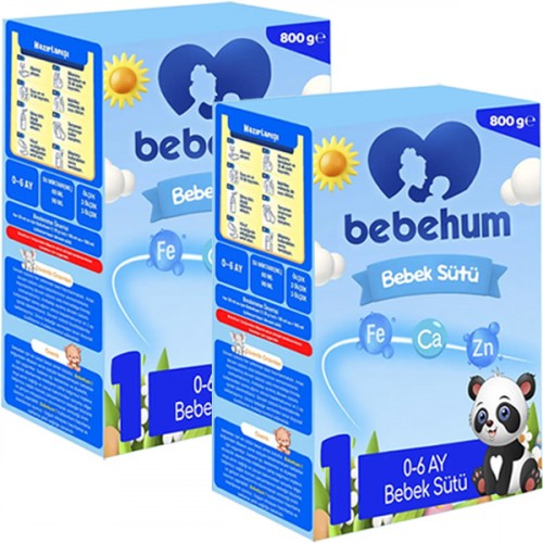 Bebehum 1 No Bebek Sütü 0-6 Ay 800 gr x 2 Adet