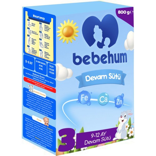 Bebehum 3 No Devam Sütü 800 gr 9-12 Ay