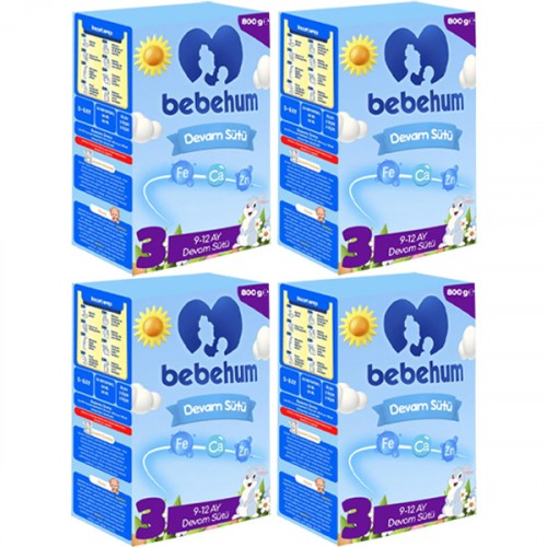 Bebehum 3 No Devam Sütü 9-12 Ay 800 gr x 4 Adet