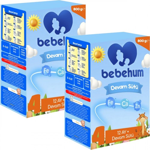 Bebehum 4 No Devam Sütü 12 Ay+ 800 gr x 2 Adet