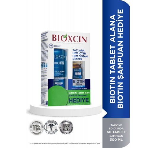 Bioxcin Biotin 5000 Mcg 60 Tablet + Biotin Şampuan 300 ml