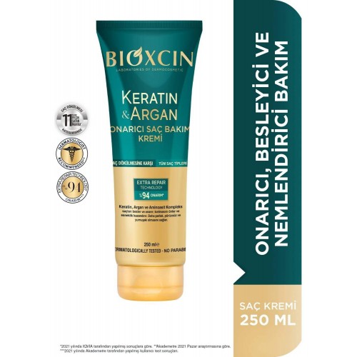 Bioxcin Keratin & Argan Onarıcı Saç Bakım Kremi 250 ml