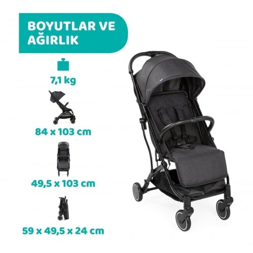 Chicco Trolleyme Stone Bebek Arabası - Siyah