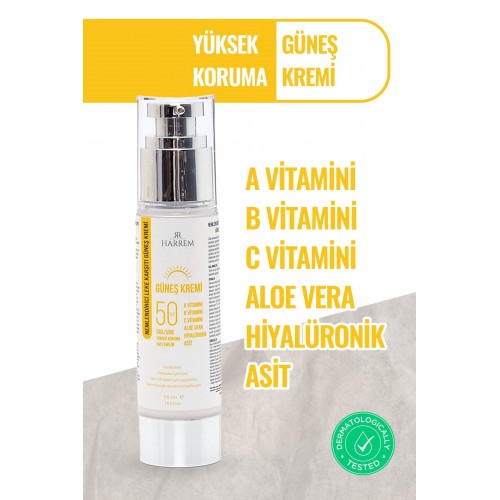 Harrem Nemlendirici Leke Karşıtı Spf 50+ Güneş Kremi 50 ml