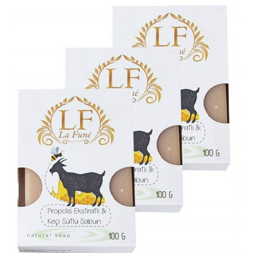 Lafune Propolis & Keçi Sütlü Doğal Yüz ve Vücut Sabunu 100 gr x 3 Adet