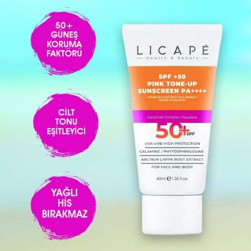 Licape Pembe Güneş Kremi 40 ml (Nemlendirici Termal Su Sprey Hediye)