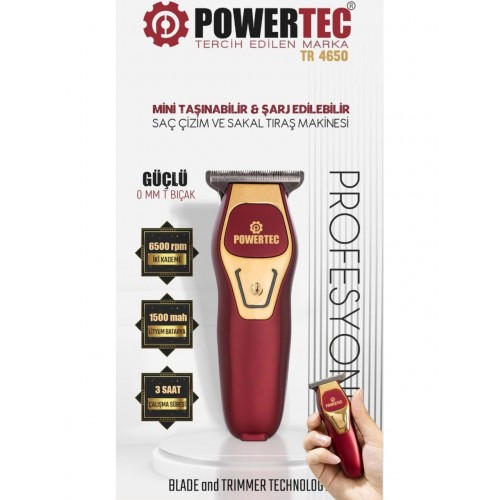 Powertec TR-4650 Mini Profesyonel Tıraş Makinesi