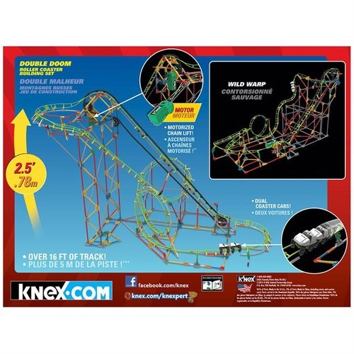 K'Nex 55402 Double Doom Roller Coaster Set (Motorlu) Thrill Rides