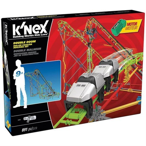 K'Nex 55402 Double Doom Roller Coaster Set (Motorlu) Thrill Rides