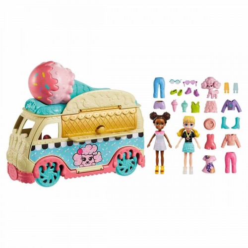 Polly Pocket Minik Lezzetler Dondurma Arabası Polly ve Shani HHX77