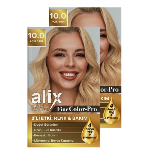 Alix Kit Saç Boyası 10.0 Açık Sarı 50 ml x 2 Adet