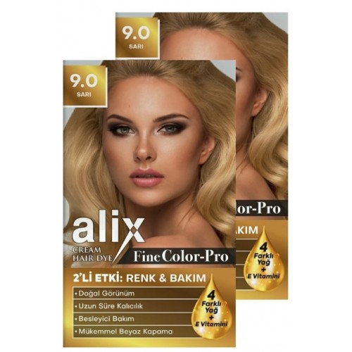 Alix Kit Saç Boyası 9.0 Sarı 50 ml x 2 Adet