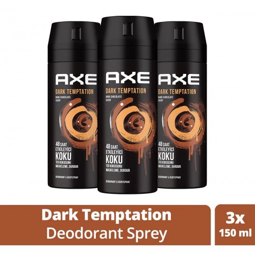 Axe Deodorant Sprey Dark Temptation 150 ml 3 Adet