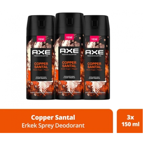 Axe Erkek Deodorant Copper Santal 150 ml x 3 Adet