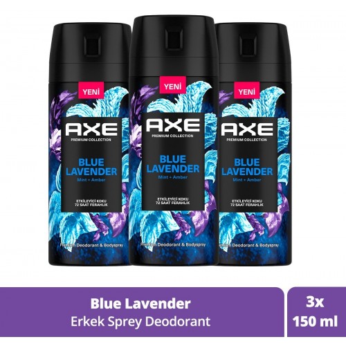 Axe Erkek Deodorant Spray Blue Lavender 150 ml x 3 Adet