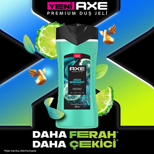 Axe Premium Collection Duş Jeli Aqua Bergamot 3 in 1 Vücut Saç 300 ml