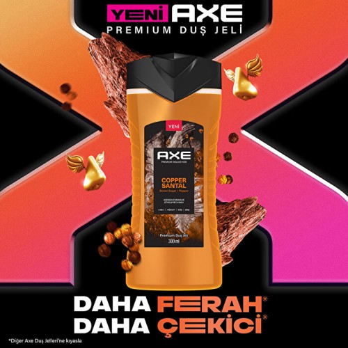 Axe Premium Collection Duş Jeli Copper 3 In 1 Vücut Saç Yüz 300 ml