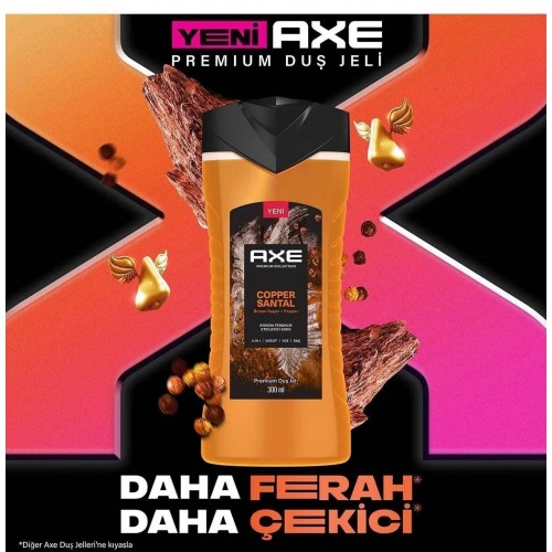 Axe Premium Collection Duş Jeli Copper Santal 300 ml x 2 Adet