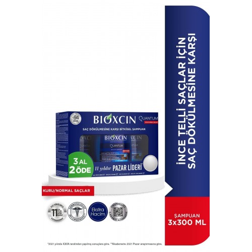 Bioxcin Quantum Kuru ve Normal Saçlar Şampuan 3 Al 2 Öde 3x300 ml