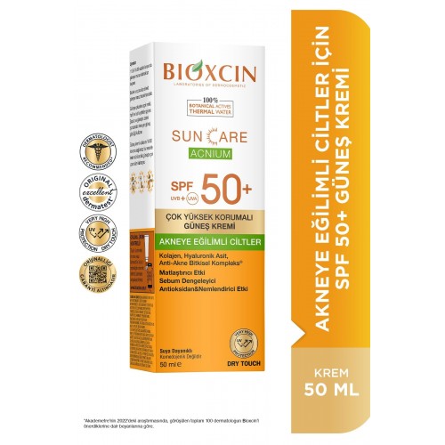Bioxcin Sun Care Akneye Eğilimli Ciltler İçin SPF50+ Güneş Kremi 50ml