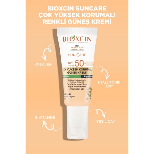 Bioxcin Sun Care Yağlı Ciltler Için Renkli Güneş Kremi Spf 50+ 50 ml