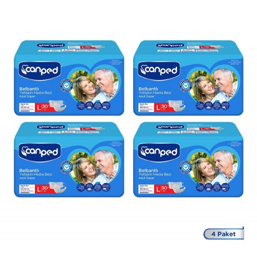 Canped Belbantlı Tekstil Yüzeyli Hasta Bezi Büyük Boy Large 120 li