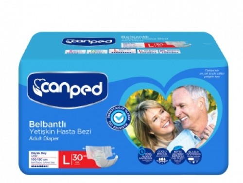 Canped Belbantlı Tekstil Yüzeyli Hasta Bezi Büyük Boy Large 30 luu