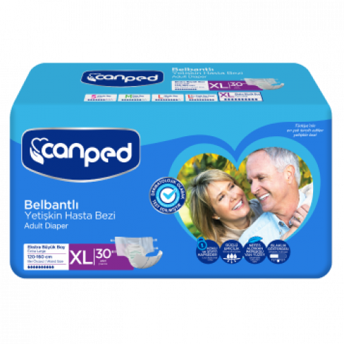 Canped Belbantlı Tekstil Yüzeyli Hasta Bezi Extra Büyük Boy Large 30 lu